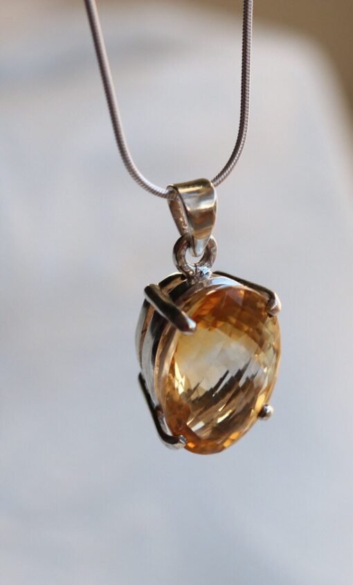 Citrine Pendant 925 Sterling Silver - Image 3