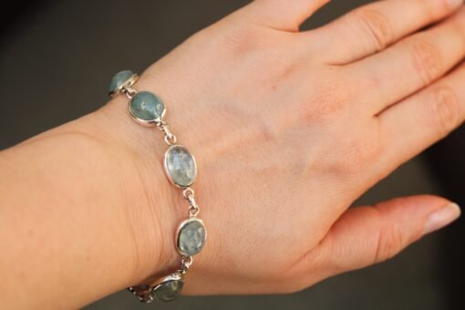 Aquamarine 925 Silver Bracelet - Image 2