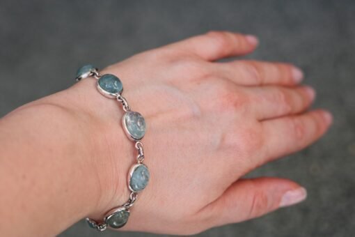 Aquamarine 925 Silver Bracelet - Image 3