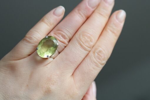 Lemon Quartz Ring 925 Sterling Silver - Image 2