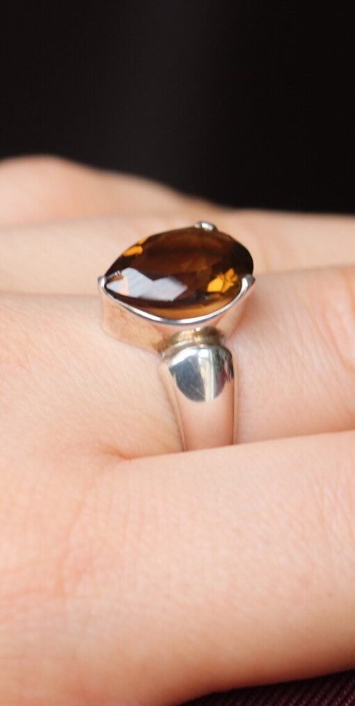 Champagne Quartz Ring | 925 Sterling Silver - Image 4
