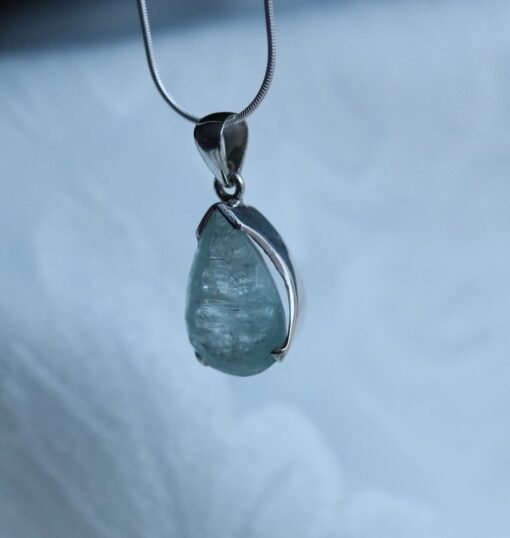 Aquamarine Pendant 925 Sterling Silver