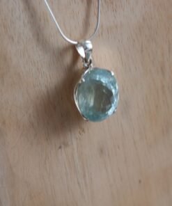 Aquamarine Pendant 925 Sterling Silver