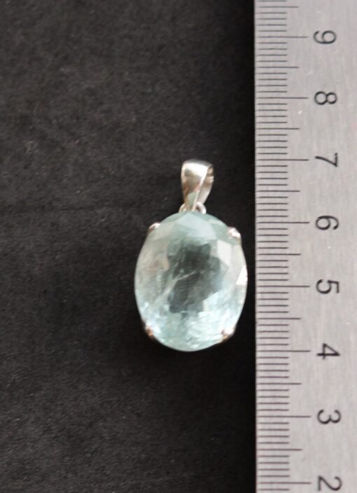 Aquamarine Pendant 925 Sterling Silver - Image 7