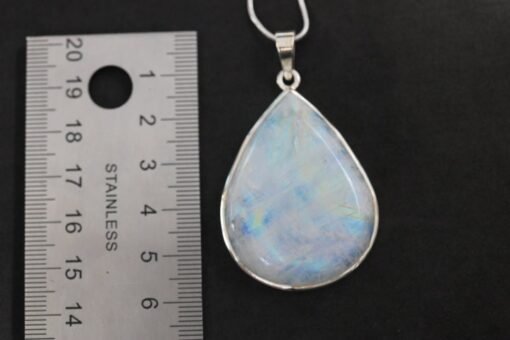 Rainbow Moonstone Pendant 925 Sterling Silver - Image 5