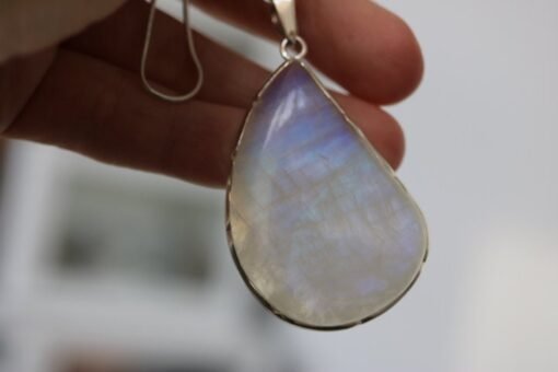 Rainbow Moonstone Pendant 925 Sterling Silver - Image 5
