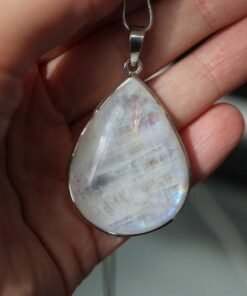 Rainbow Moonstone Pendant 925 Sterling Silver