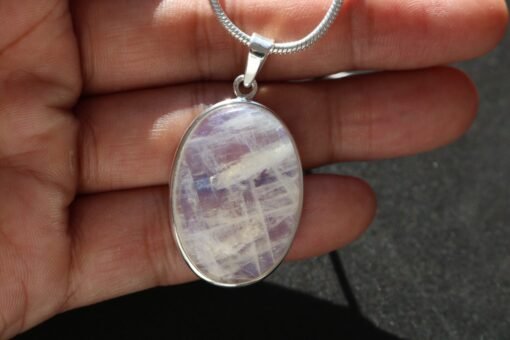 Rainbow Moonstone Pendant 925 Sterling Silver - Image 2