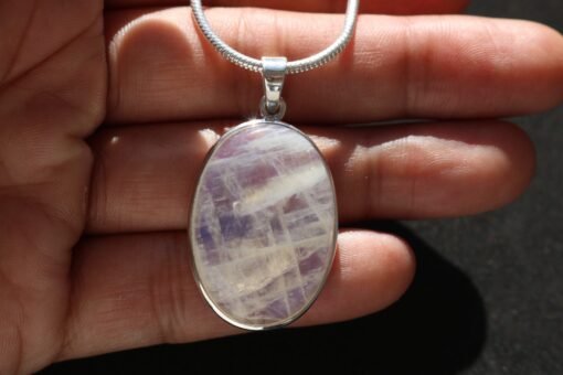 Rainbow Moonstone Pendant 925 Sterling Silver - Image 5