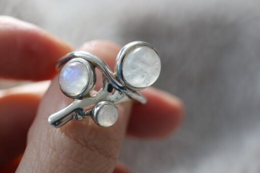 Rainbow Moonstone Ring | 925 Sterling Silver