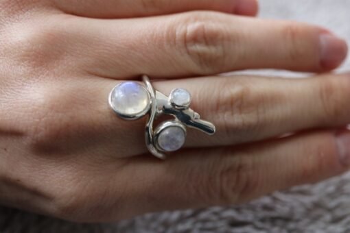 Rainbow Moonstone Ring | 925 Sterling Silver - Image 4