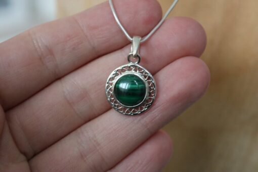 Malachite Pendant | 925 Sterling Silver - Image 6