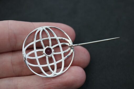 925 Sterling Silver Brooch with Amethyst - Image 6