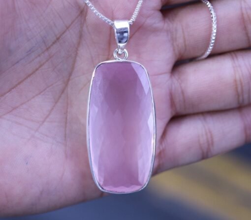 Rose Quartz Pendant | 925 Sterling Silver
