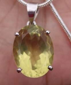 Lemon Quartz Pendant|  925 Sterling Silver