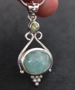 Aquamarine and Peridot Pendant | 925 Sterling Silver