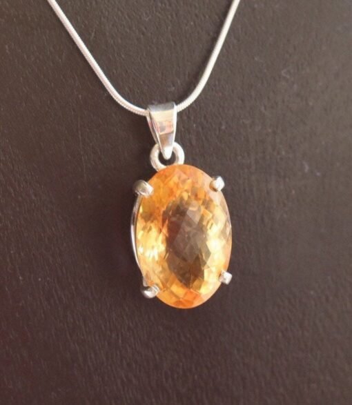 Citrine Pendant 925 Sterling Silver