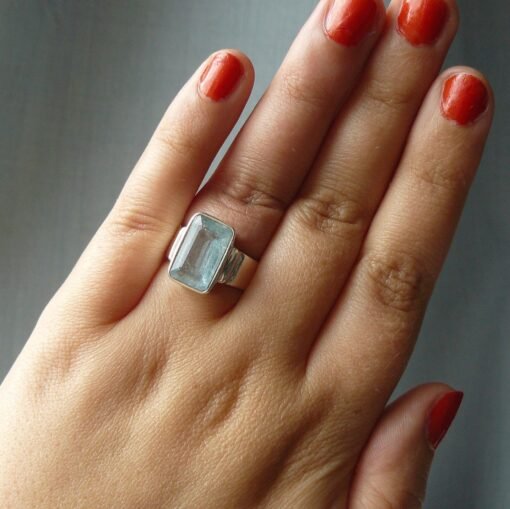 Aquamarine Ring | 925 Sterling Silver