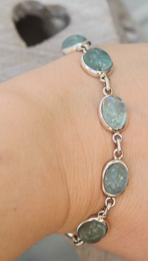Aquamarine 925 Silver Bracelet - Image 4