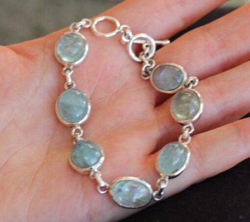 Aquamarine 925 Silver Bracelet
