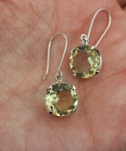 Lemon Quartz Earrings 925 Sterling Silver