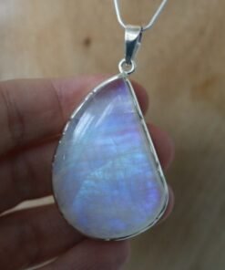 Rainbow Moonstone Pendant 925 Sterling Silver