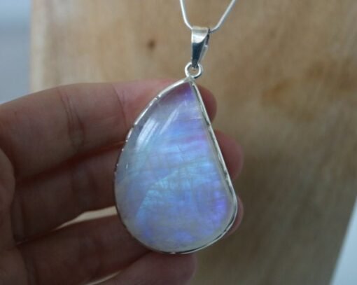 Rainbow Moonstone Pendant 925 Sterling Silver