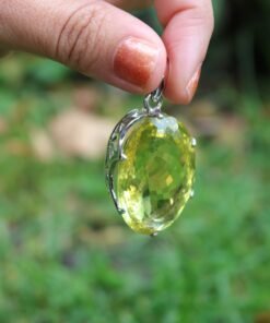 Lemon Quartz Pendant 925 Sterling Silver