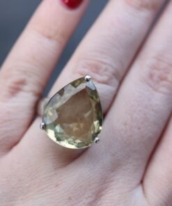 Lemon Quartz Ring 925 Sterling Silver