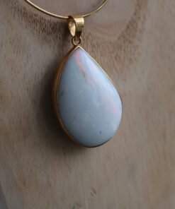 White Precious Opal Pendant in 9Ct Gold