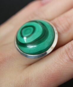 Malachite Adjustable Ring | 925 Sterling Silver
