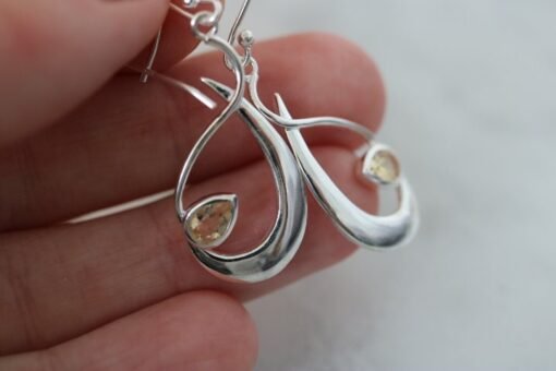 Yellow Topaz  Earrings | 925 Sterling Silver - Image 2