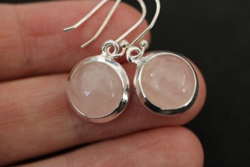 Rose Quartz  Earrings | 925 Sterling Silver - Image 2