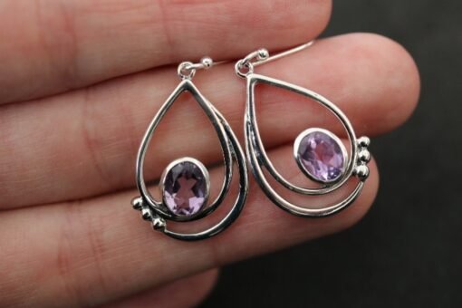 Amethyst Earrings | 925 Sterling Silver - Image 5