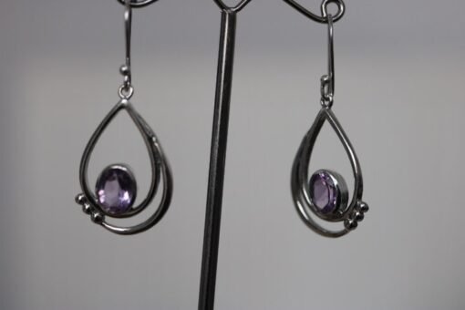 Amethyst Earrings | 925 Sterling Silver - Image 3