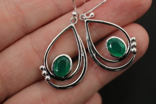 Green Chalcedony Earrings | 925 Sterling Silver - Image 6