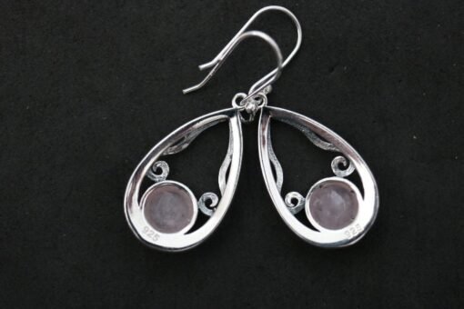 Rose Quartz  Earrings | 925 Sterling Silver - Image 2