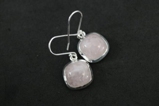 Rose Quartz  Earrings | 925 Sterling Silver - Image 2
