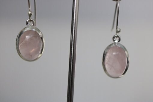 Rose Quartz  Earrings | 925 Sterling Silver - Image 2