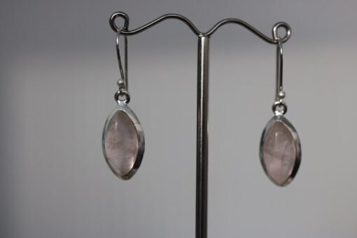 Rose Quartz  Earrings | 925 Sterling Silver - Image 2