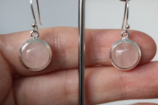 Rose Quartz  Earrings | 925 Sterling Silver - Image 3