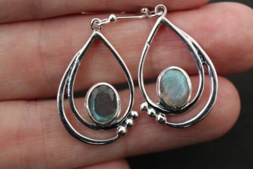 Labradorite  Earrings | 925 Sterling Silver - Image 4