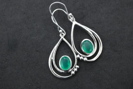 Green Chalcedony Earrings | 925 Sterling Silver