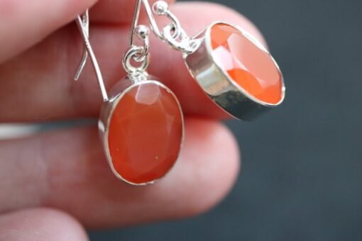 Carnelian Earrings | 925 Sterling Silver - Image 3