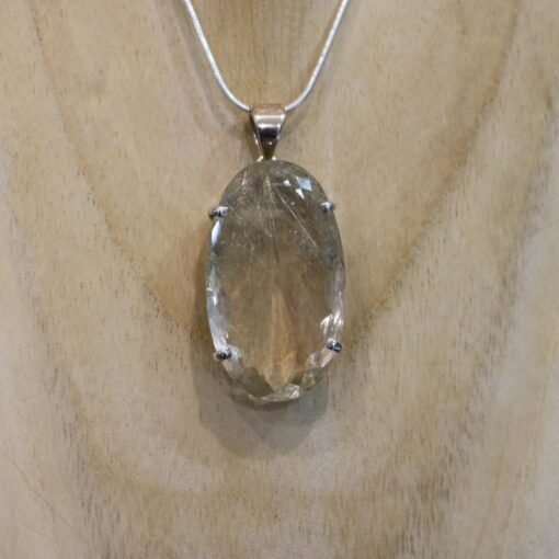 Rutile Quartz Pendant 925 Sterling Silver