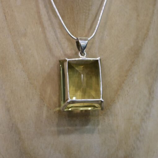 Lemon Quartz Pendant 925 Sterling Silver - Image 3