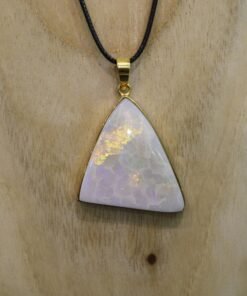 White Precious Opal Pendant in 9 Carat Gold Setting