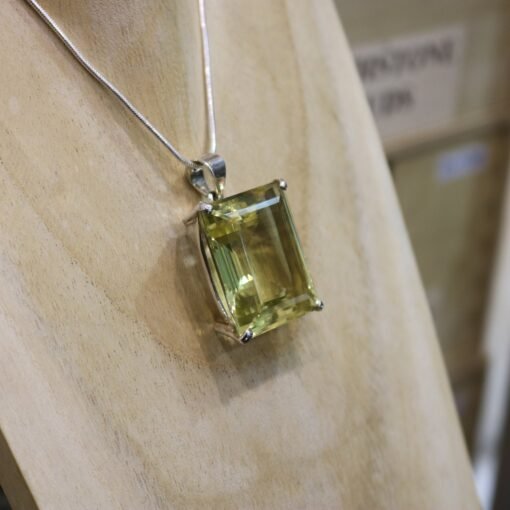 Lemon Quartz Pendant 925 Sterling Silver - Image 2
