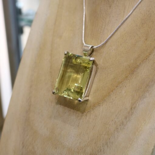 Lemon Quartz Pendant 925 Sterling Silver - Image 5