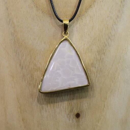 White Precious Opal Pendant in 9 Carat Gold Setting - Image 6
